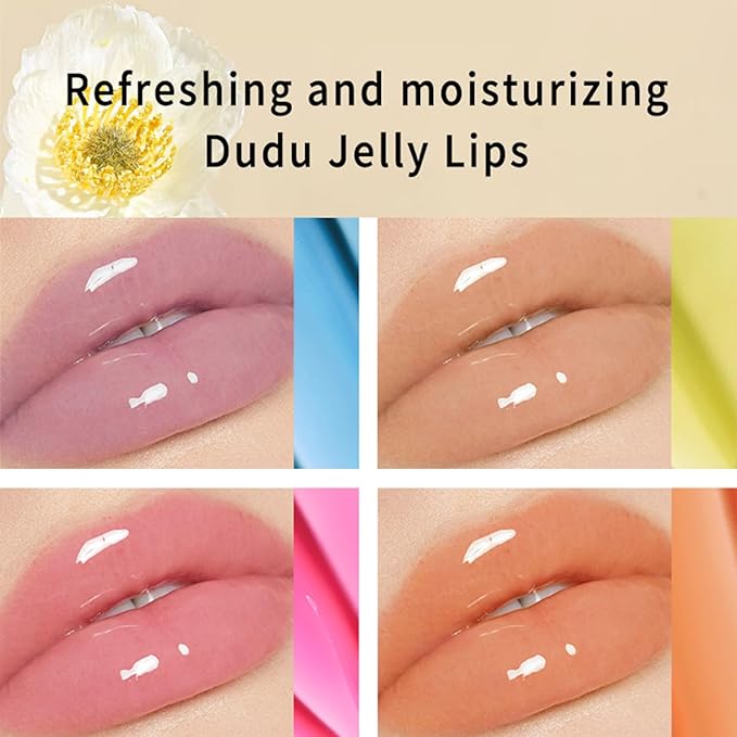 Hydrating Jelly Lipstick,Instantly Hydrating Lip Tint Tinted Moisturizing Lip Balm For Dry Lip,Conditioning & Nourishing Lip Care Moisturizer Fruit Lip Oil Non-sticky Lip Gloss(Tangerine)