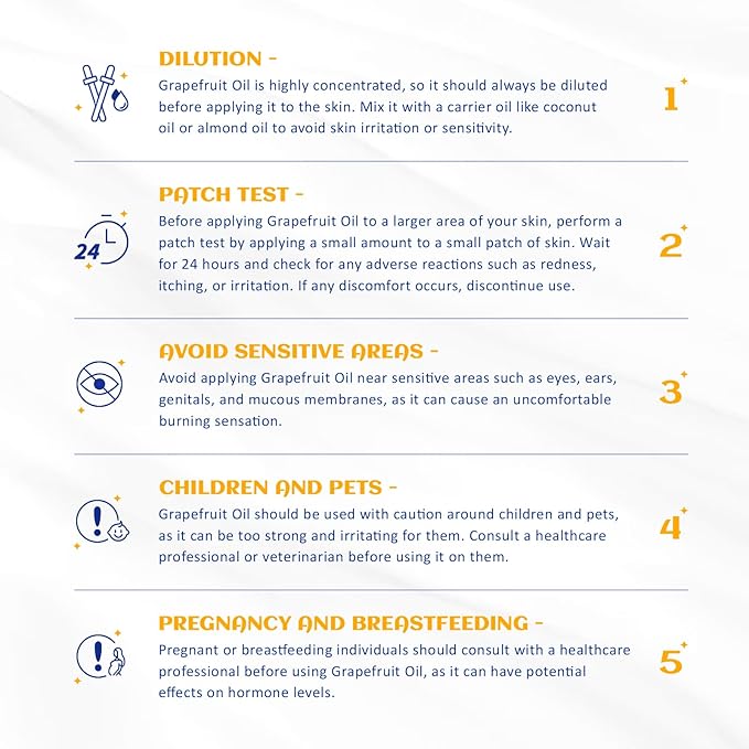 HIQILI Grapefruit Essential Oil, for Diffuser, Skin Care, 100% Pure and Natural - 0.33 Fl Oz