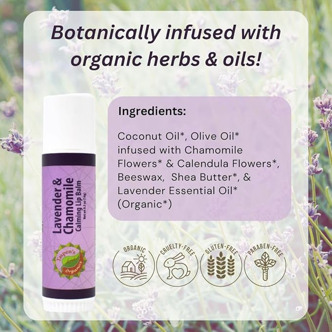 Intensive Hydration Lip Balm - All Natural Lip Balms & Moisturizers- Soothing Relief - Large Size - Cruelty-Free (Lavender)