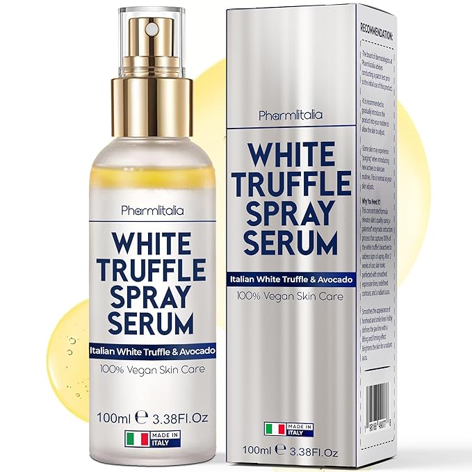 Italian White Truffle Spray Serum - Vegan Skin Care - Face Mist Hydrating Spray with Avocado & White Truffles - Face Serum for Radiant Skin - 3.38 Fl Oz