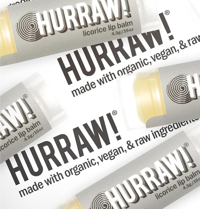 Hurraw! Licorice Lip Balm: Organic, Certified Vegan, Cruelty and Gluten Free. Non-GMO, 100% Natural Ingredients. Bee, Shea, Soy and Palm Free. Made in USA