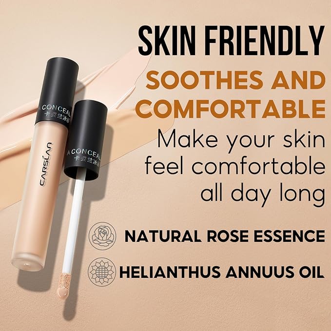 Hydrating Concealer - Full Coverage Matte Finish, 16H Long Lasting Corrects Dark Circles, Redness, Blemishes, 01 Ivory