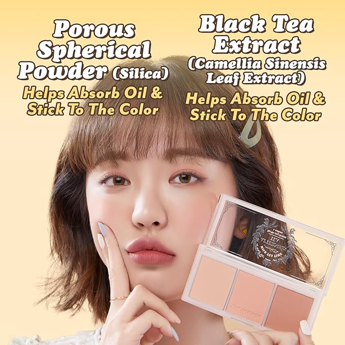 I'm Meme Palette - Afternoon Tea Blusher | Milk Tea Time, Blush for Cheek, Natural & Neutral, Buildable & Blendable, 3 Shades Palette, Matte Powder Blush for Face & Cheeks, For All Skin Tones, 0.42 oz