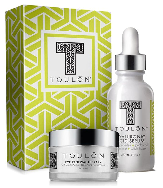 Hyaluronic Acid Anti Aging Skin Care Kits; Women Beauty Set: Hyaluronic Acid Serum and Eye Cream for Dark Circles & Puffiness; Perfect Present for Women and Men: Natural Skin Care Kit