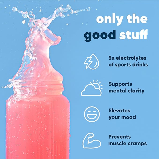 IQMIX Hydration Electrolyte Powder – 4-in-1 Formula for Hydration, Mental Clarity, Mood and Recovery – Sugar-Free Drink Mix, Keto, Magnesium L-Threonate, Lion’s Mane – 20 Count Blueberry Pomegranate